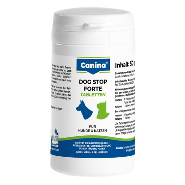Canina Dog Stop Forte tabletes meklēšanās laikā suņiem un kaķiem N60